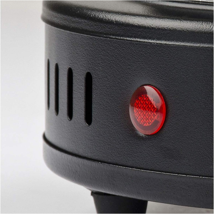 Електрична плитка Girmi PE26 з чавунною поверхнею, 1500 Вт, 5 температурних режимів, діаметр 18,5 см, чорна