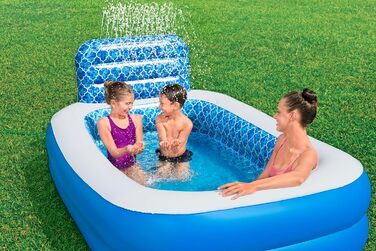Басейн Bestway Family Waterfall Oasis з водяним розпилювачем, 229x152x96 см, синій