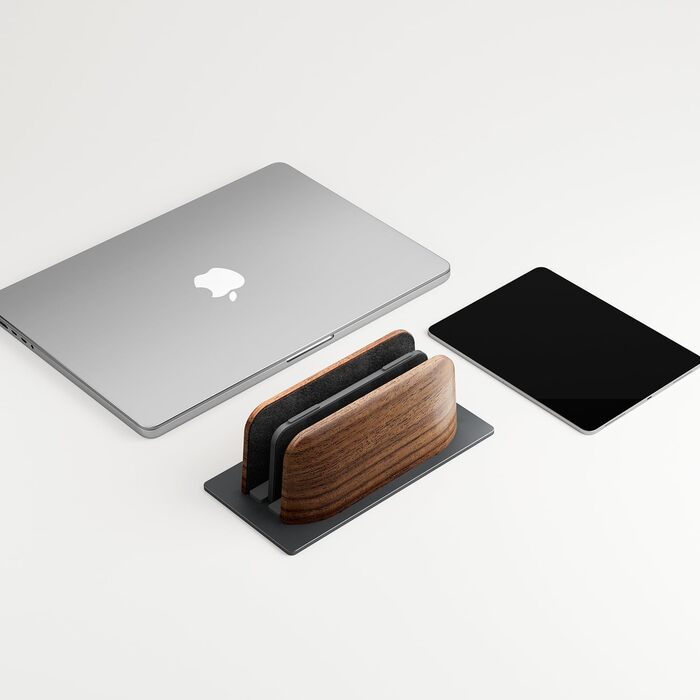 Підставка для ноутбука Vertikaler Laptop Ständer з дерева волоського горіха, регульована ширина, для MacBook та інших ноутбуків