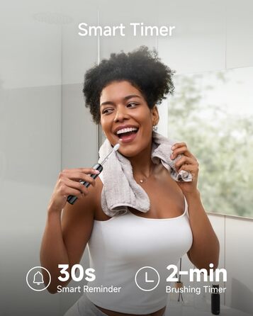 Електрична зубна щітка Laifen Wave Pro з 6 режимами, акумулятор на 70 днів, прозорий корпус (нержавіюча сталь)