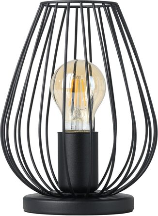 Настільна лампа EGLO Newtown: вінтажна модель з металу, чорного кольору, з вимикачем, цоколь E27 (без лампочки)