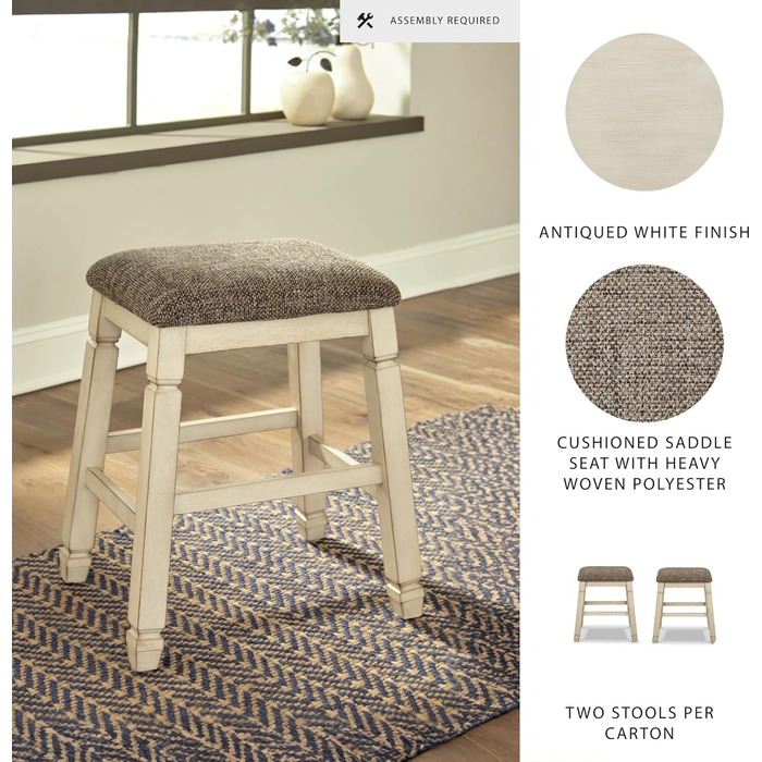 Крісло-пуф Signature Design By Ashley Bolanburg, 2 шт., у стилі casual, античний білий колір