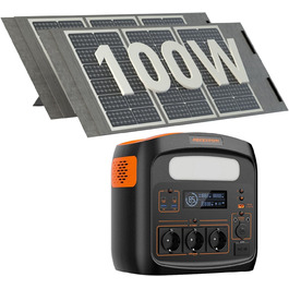 Портативна електростанція 3000W, 1102,5Wh LiMnFePO4, швидка зарядка 90хв, PD 100W, USB-C/AC/DC, сонячна панель, для кемпінгу, резервне живлення, Outdoor, помаранчево-чорна (1500W+2x100W)