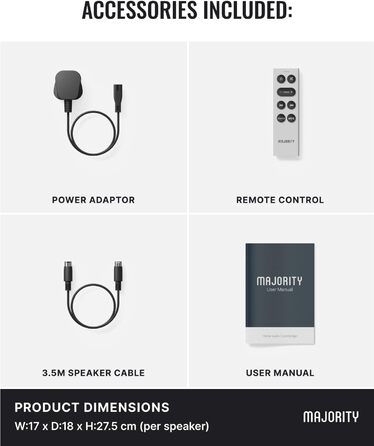 Активні Bluetooth-колонки Majority D100X 100W, вуглецеві драйвери, HDMI ARC, RCA, Optical, Phono, AUX, білі