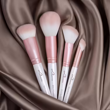 Набір пензлів для макіяжу Luvia Flawless Face, 4 веганські кисті для обличчя, косметичний набір для макіяжу