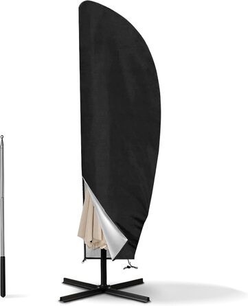 Чохол для парасольки великої розмірності (2-4 м) - захист від сонця, вітру та снігу. Чорний, 265 x 40/70/50 см