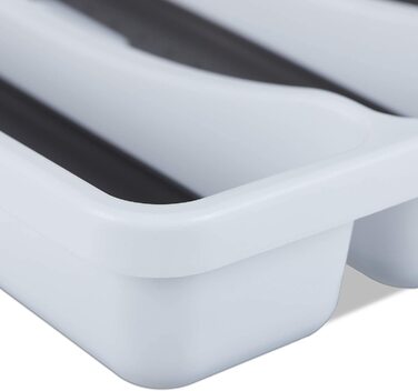 Лоток для столових приборів для шухляд, HBT 4,5x33x40 см, білий/сірий