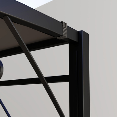 Павільйон з розкладним дахом, стійкий до погодних умов, 3 x 2,5 м, темно-сірий