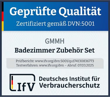 Набір аксесуарів для ванної кімнати 6tlg Badset: мильниця, стакан для зубних щіток, відро для косметики, щітка для унітазу з тримачем, мильниця, сміттєвий бак, тримач для зубних щіток, повна ванна кімнатна гарнітура (бежевий дизайн 2a)