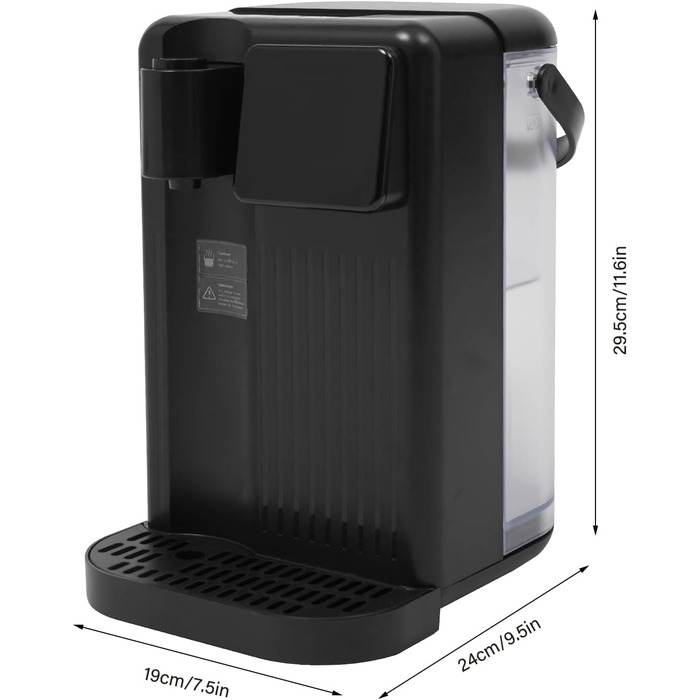 Диспенсер гарячої води з фільтром, 3 л, регулювання температури, сенсорний дисплей, нагрів за 3 сек, 25-99°C (чорний)