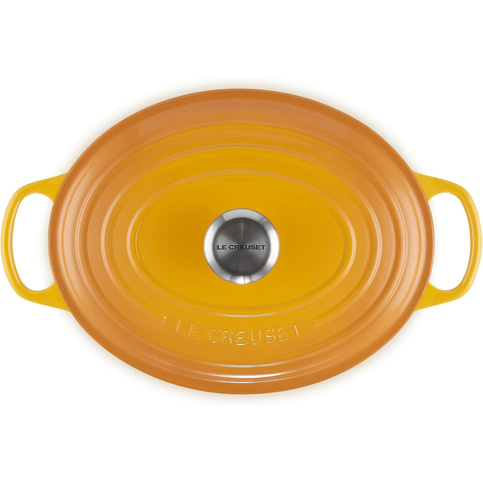 Le Creuset Signature Бра́тниця з чавуну з кришкою, овальна, 29 см, 8.9 л, для всіх плит (в т.ч. індукційних), вишнево-червоний колір