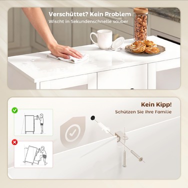 Сучасна комода з плавним закриванням дверей, буфет з 3 висувними ящиками, 2 скляними дверцятами, регульованими полицями, МДФ, білий