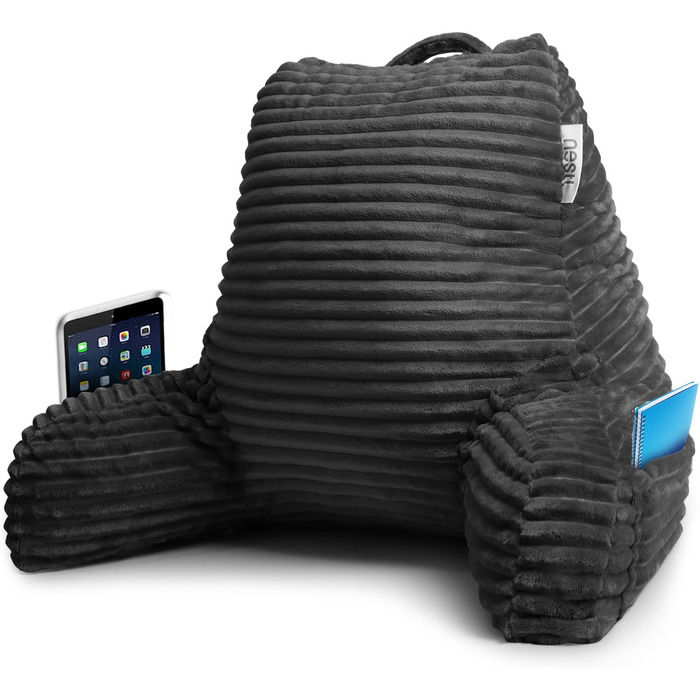 Подушка для читання Nestlé з подрібненим Memory Foam, розкішна подушка для спини та рук, регульована підтримка для дорослих та підлітків