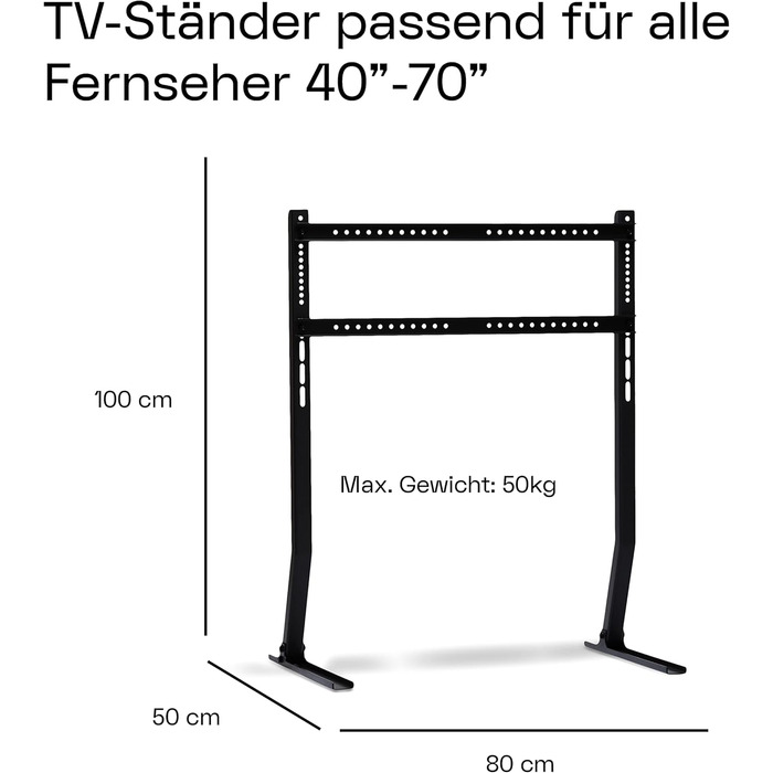 Підставка для телевізора 40-70 дюймів | Стильна підлогова стійка для ТБ | Чорна підставка для телевізора Charcoal
