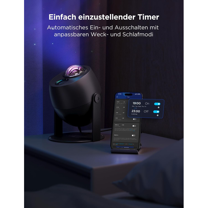 Проєктор зоряного неба Govee RGBW Aurora: Лампа, 52 сцени, таймер, 18 шумів, сумісність з Alexa Matter, для дитячої кімнати та спальні