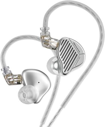 Мм Planar IEMs, знімний 2-контактний кабель OFC, аудіофільський (сріблястий, без мікрофона), 1 13,2