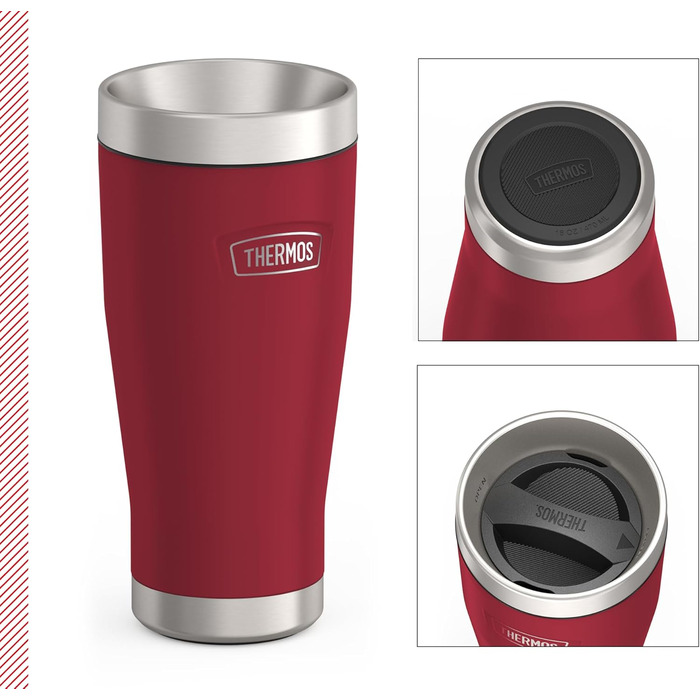 Термос ICON MUG 0,47л, бежевий/пісочний мат, термокружка 470мл з нержавіючої сталі, ізотермічний термос, 7 годин гаряче / 22 години холодне, придатний для миття в посудомийній машині, абсолютно герметичний, без BPA (470 мл)