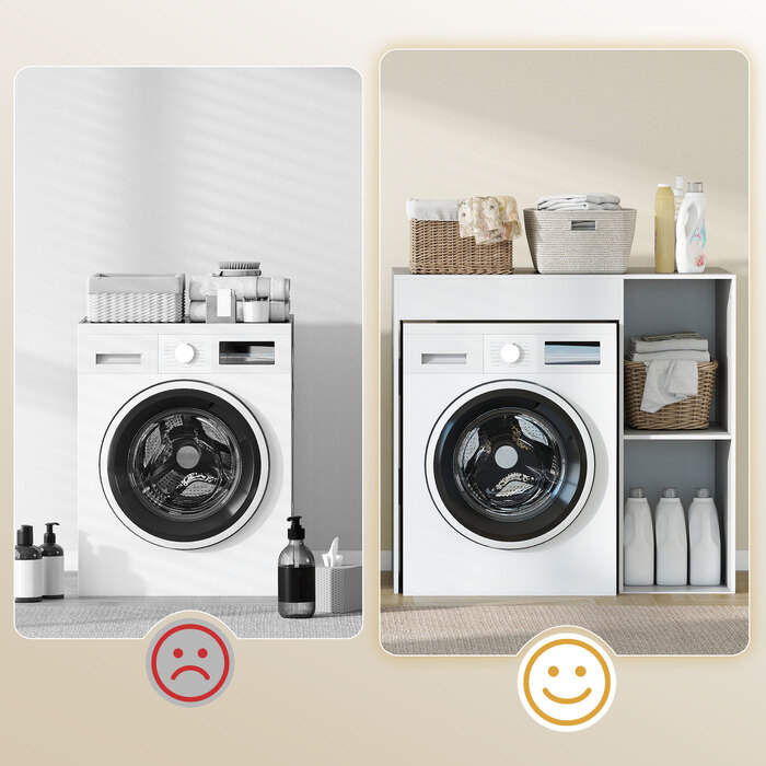 Шафа над пральною машиною, органайзер для ванної кімнати над унітазом з відкритими полицями для пральні, білий
