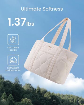 Сумка для ноутбука LOVEVOOK: жіноча сумка-шоппер середнього розміру (15.6 дюймів, бежева)