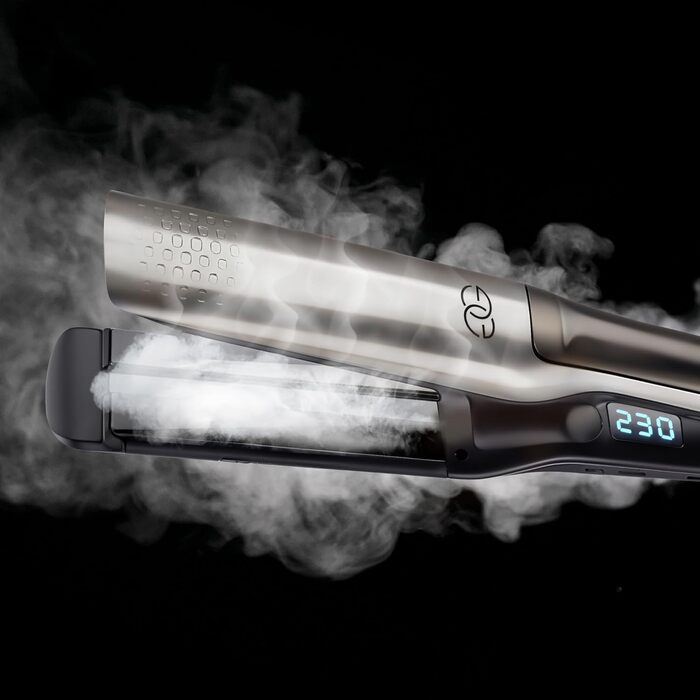 Праска для волосся 2-в-1 Glätteisen з функцією вирівнювання та завивки, професійна парова праска з титановими пластинами 42 мм, LCD-дисплей, 10 температурних режимів 100-230°C