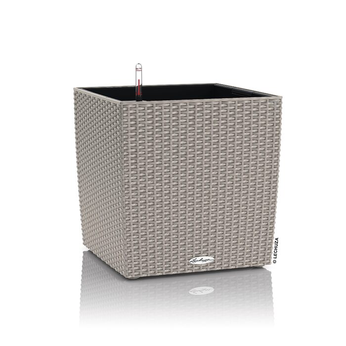 Горщик Lechuza Cube Cottage 30, 30x30x30 см, система автополиву, пісочно-коричневий