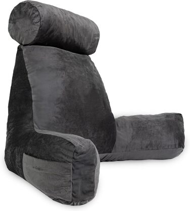 Подушка для читання Bananair – м'яка та комфортна спинка для ліжка та дивану з тканини Cord. Знімна та пральна наволочка, ергономічна сидіння з підлокітниками (кремовий)