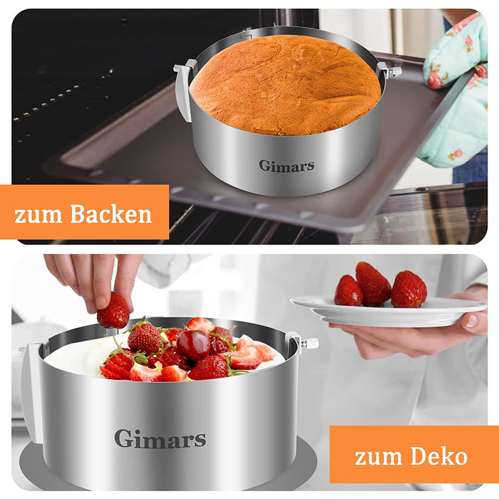 Кільце для пирога, регульована форма для випічки з харчової нержавіючої сталі Gimars висотою 8,5 см, герметична форма для випічки
