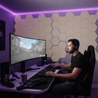 Набір шестикутних акустичних панелей Relaxdays, самоклеючі