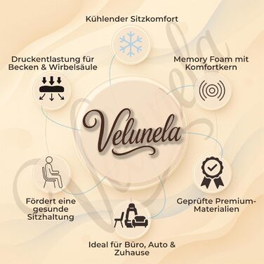 Гелеве сидіння з піною Memory Foam, сертифіковане IGR – ергономічне, знімає напругу, для спини – для офісу, авто, дому (сірий)