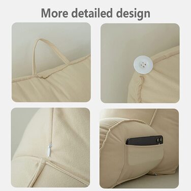 Підголовник для читання з підлокітниками, подушка для спини, трикутна подушка для ліжка, дивана, софи - для читання, роботи, ігор