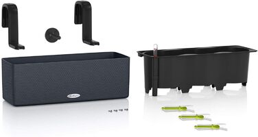 Горщик LECHUZA CUBE Color Triple (колишня BALCONISSIMA) 13680, сірий сланець (2 шт., 40x14x13,5 см)