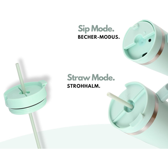 Термокружка Milu 1200 мл з трубочкою та ручкою – термокружка для подарунку жінкам та чоловікам | Подарунок на День батька, День матері, для дідуся та бабусі | Колір: Mellow Mint