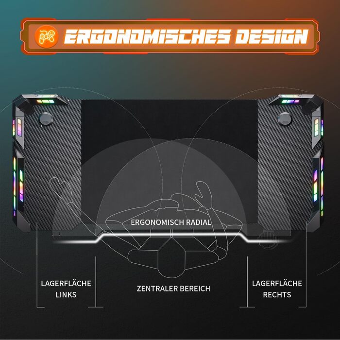 Ігровий стіл Homall LED 140x60 см, Z-Frame, ергономічний, з підсклянником і гачком для навушників, чорний