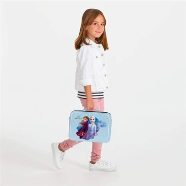 Дитяча сумка Disney Frozen Крижана королева Природа-це диво 50x39x20 смс жорсткий корпус з АБС комбінований замок 34L 2,1 кг 4 колеса Ручна поклажа (синя, сумка для туалету Nature)