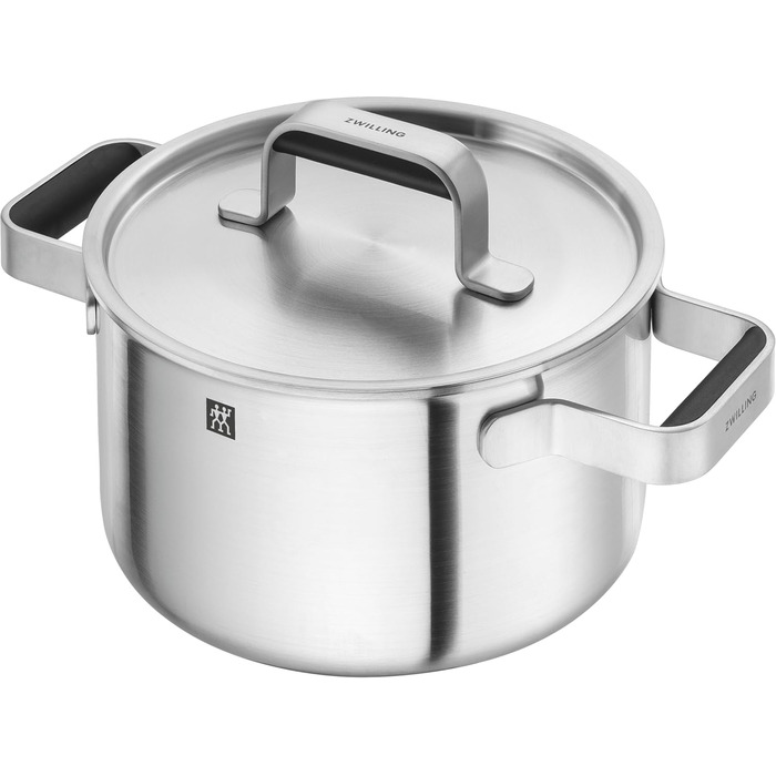 Набір посуду ZWILLING PURE, 5 предметів, з нержавіючої сталі 18/10, керамічне покриття, Stay-Cool ручки, придатний для миття в посудомийній машині (срібний)