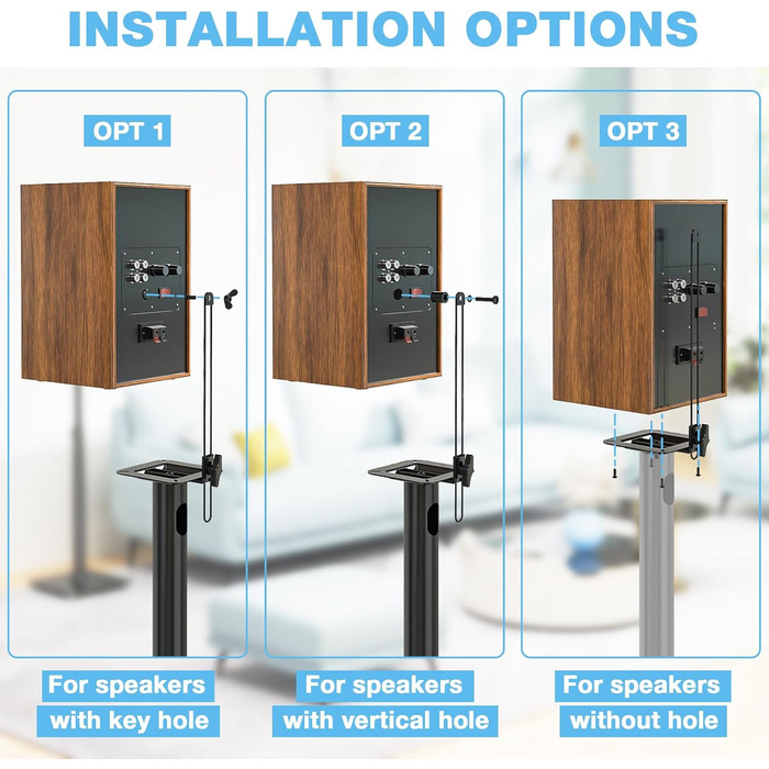 Підставка для колонок 5Rcom з кабелепроводом, регульована по висоті, пара. Підходить для саундбарів, студійних моніторів та колонок. Максимальне навантаження: 5 кг