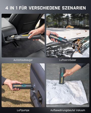 Акумуляторний автомобільний пилотяг Fanttik Slim V8 APEX, портативний ручний міні-пилотяг 4-в-1 RobustClean™, потужність 19000 Па/45 AW, 2 режими всмоктування, для авто, офісу та клавіатур (Сірий)