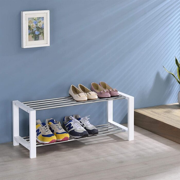 Полиця для взуття підставка для взуття підставка для взуття підставка для взуття 2 поверхи в білому кольорі