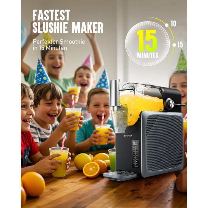 Машина для приготування сляшів 2L, без льоду, для дому, самоочищення, 5 режимів, сляші, молочні коктейлі, фраппе та заморожені коктейлі (оновлена версія), сірий колір