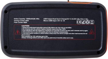 Osram BATTERYstart 400: Літієвий пусковий пристрій 2000A 12V з Powerbank, для бензинових та дизельних двигунів до 8L/4L, 16800mAh