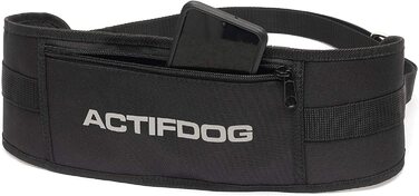 Ремінь ACTIFDOG Canicoss, для бігу, прогулянки з собакою, дуже легкий, з функцією гучного зв'язку, регульований, світловідбиваючий логотип (М 80-100 см, Чорний) М 80-100 см Чорний