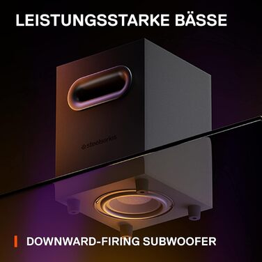 SteelSeries Arena 7 - 2.1-канавна акустика для геймінгу, RGB, USB, Aux, Bluetooth, чорний