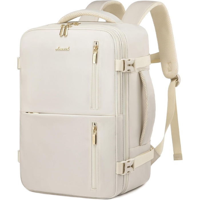 Рюкзак LOVEVOOK для ручної поклажі 40x30x20, дорожній рюкзак для жінок та чоловіків, ручна поклажа, рюкзак для подорожей 24л для 14-дюймового ноутбука, рюкзак-валіза з USB для роботи, бізнес-подорожі (40 x 20 x 25 см (14 дюймів), Бежевий)