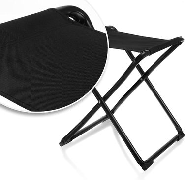 Розкладний стіл для кемпінгу com-four - Складаний стілець, Кемпінговий табурет - Складний кемпінговий стілець для риболовлі, пікніка, походу, пляжу або подорожей (стіл/табурет - чорний)