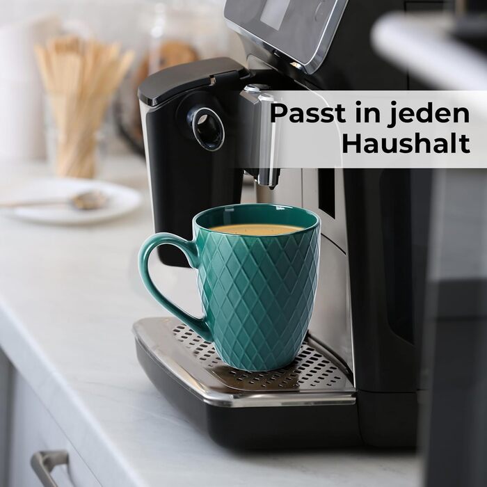 Набір кавових чашок Miamio Palmanova (Jungle) – 6 шт. по 400 мл – сучасна кераміка, матова поверхня