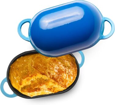 Набір для приготування хліба ручної роботи LoafNest: Dutch Oven з чавуну (2 літри) та силіконовий вкладиш. (Тільки горщик, без вкладиша)