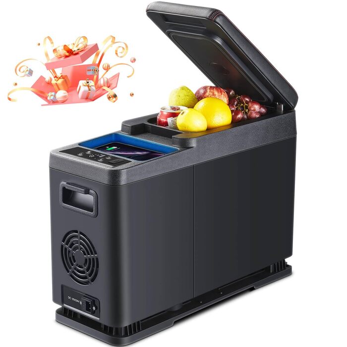 Автомобільний компресорний холодильник AAOBOSI 8л: Електричний охолоджувач для авто, кемпінгу, риболовлі (-20°C/+20°C), 12/24V/230V, USB