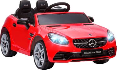 Дитячий електромобіль Mercedes SLC 300 12V з пультом, LED-фарами, ременем безпеки та музикою, червоний, для дітей від 3 років