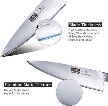 Ніж кухарський HOSHANHO Profi: гострий кухонний ніж шеф-кухаря з високоякісної нержавіючої сталі, універсальний, з ергономічною ручкою, у подарунковій коробці