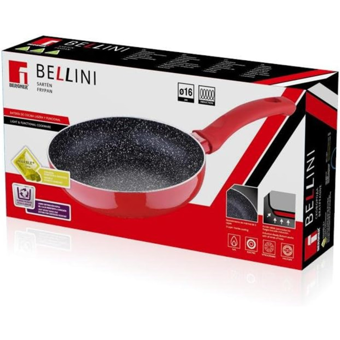 Сковорода Bergner Q1565 24 см Bellini, червона (28x6.0 см)